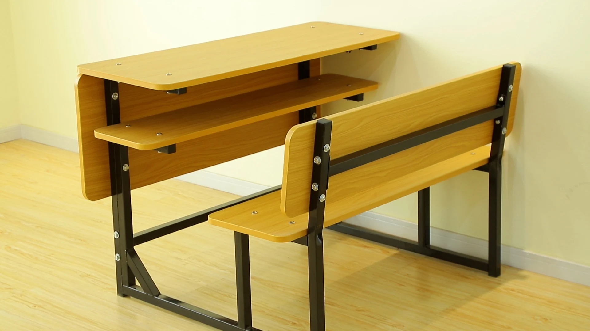 Zoifun Classroom Furniture Wooden Double Students School Desk With zoifun-classroom-furniture-wooden-double-students-school-desk-with