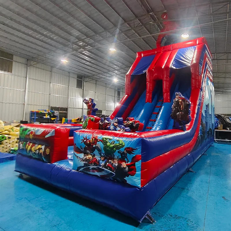Inflatable for Slide Kid Commercial Spiderman Double Slide Inflatable for Children Giant Inflatable Dry Slide with Blower