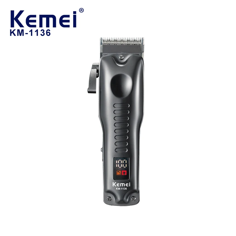 ماكينة حلاقة شعر للرجال قابلة لإعادة الشحن من KEMEI طراز Km-1136 ماكينة حلاقة احترافية مصنوعة في الصين