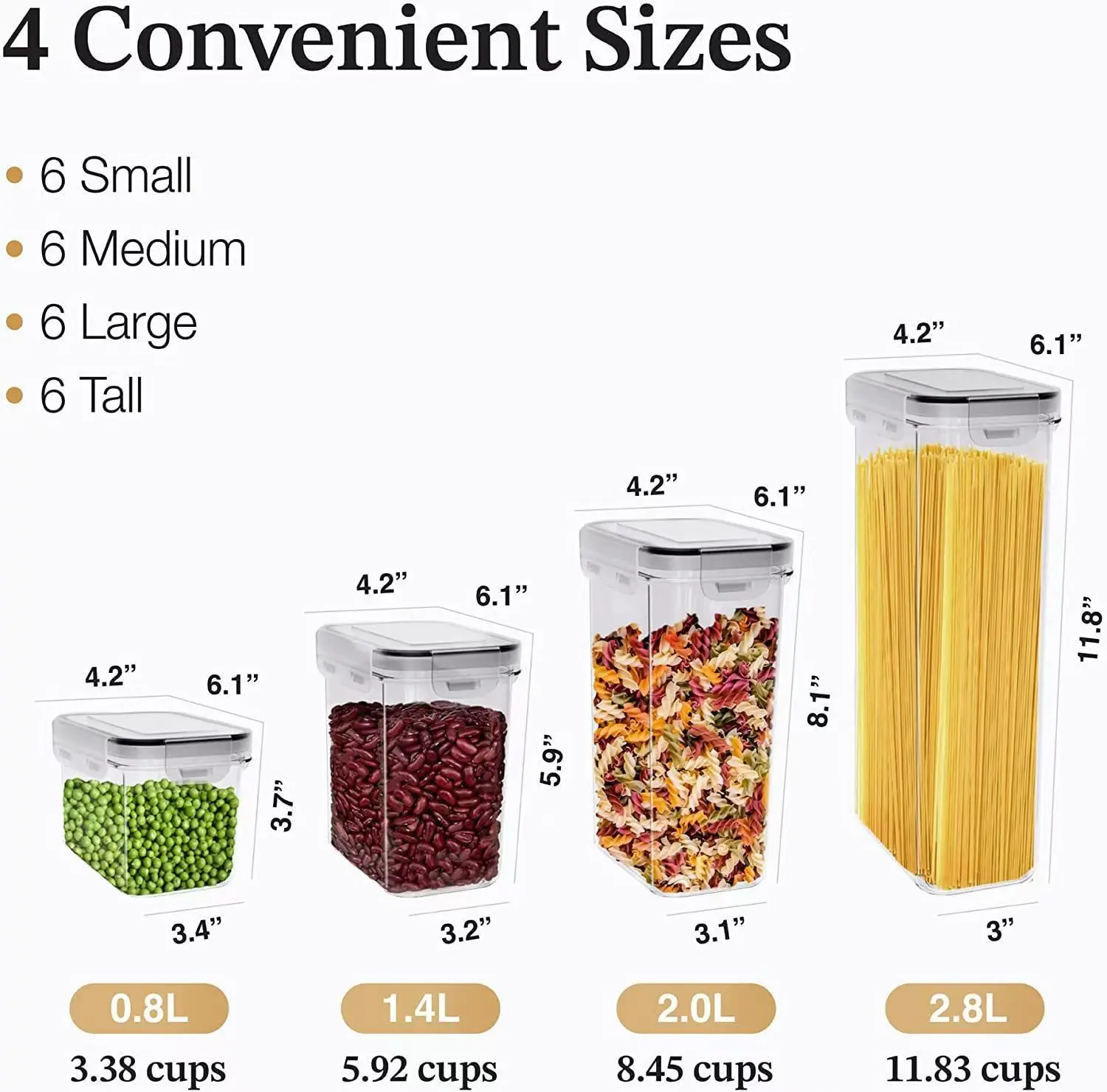 24 Piece Set of Storage Containers for Grains and Miscellaneous Grains ...