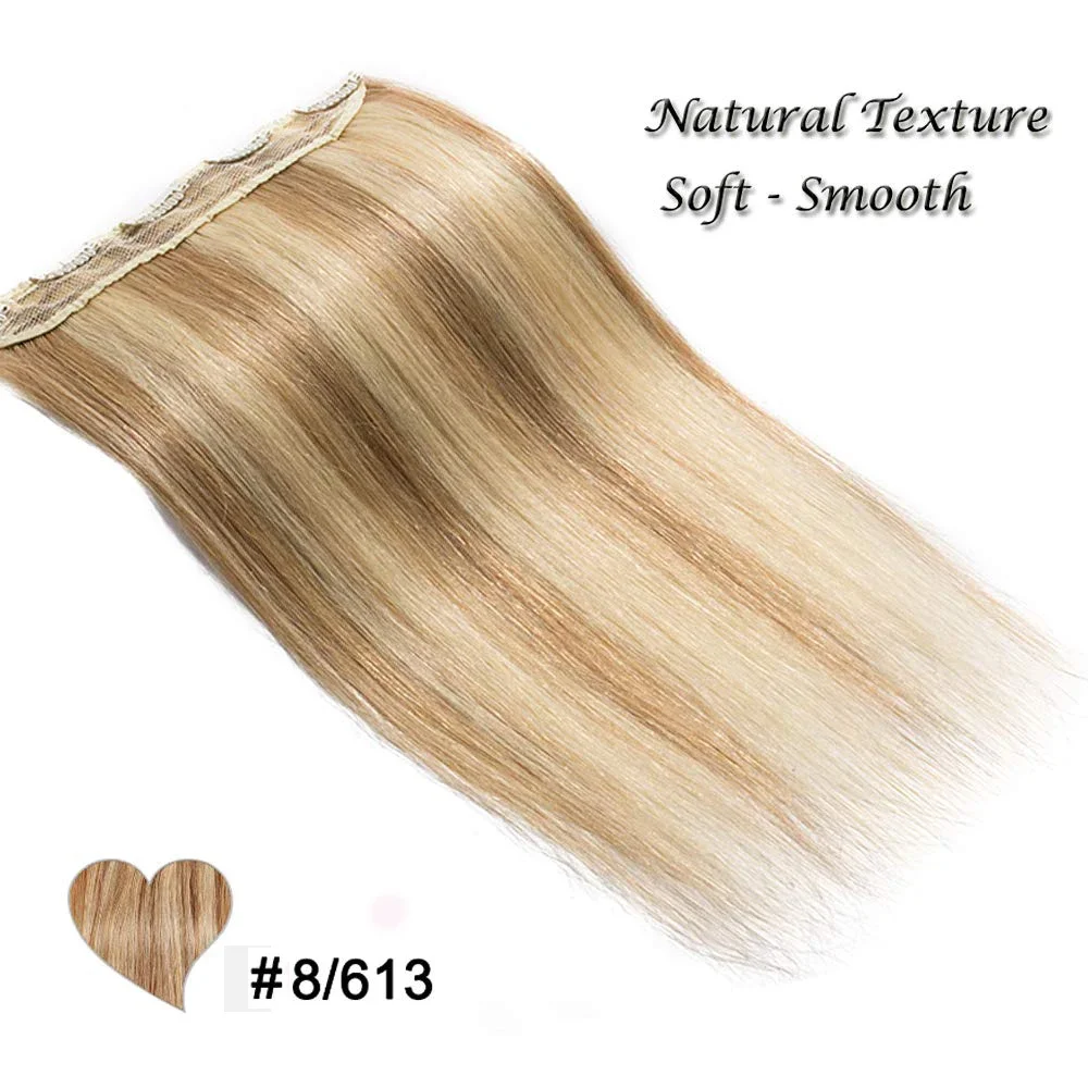 Une pièce 5 clips 100% vrais cheveux humains raides doux 3/4 pleine tête en forme de trame cheveux plus épais 120g pour salon de haute qualité P8-613_voghion.com