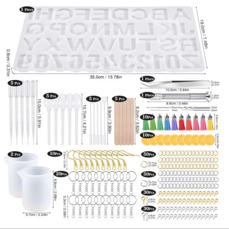 DIY Jewelry Package Epoxy Resin Silicone Jewelry Molds Kit Set With Good Quality Ring Bangle Pendant Resin Mold