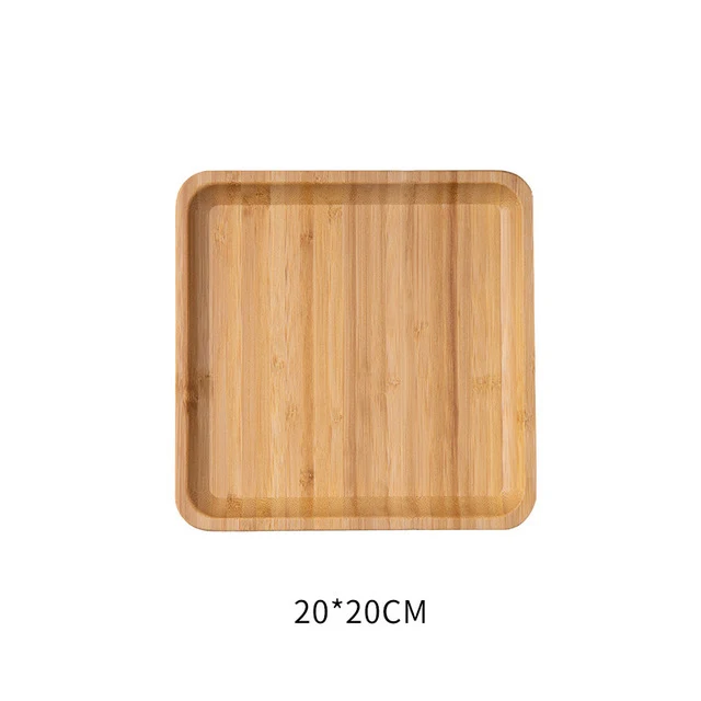 Free Sample Reusable Biodegradable Square Bamboo Serving Dish Eco-Friendly Dinner Plate for Eco-conscious Camping Adventures