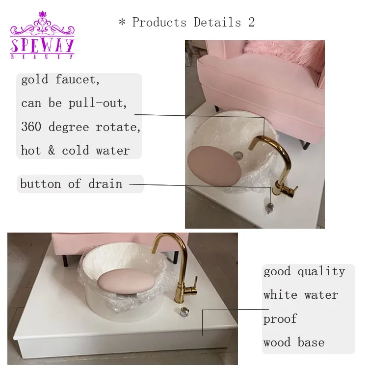 White Round Foot Spa Pedicure Sink Jet Salon Ceramic Pedicure