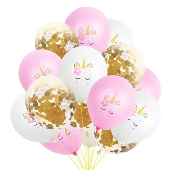 Ballon Licorne Anniversaire Fille, Anniversaire Licorne Ballon Anniversaire  fille avec 2 énorme Licorne Balloons Joyeux Anniversaire Bannière Confetti