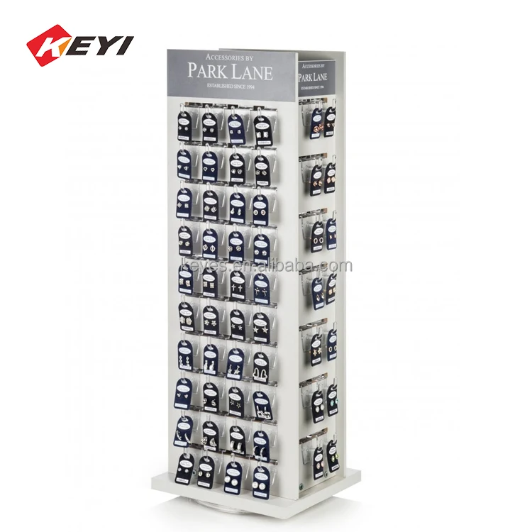 Retail Shop Metal Pegboard Display Rack for Key Chain Pack Hooks and Blister Pack Presentation