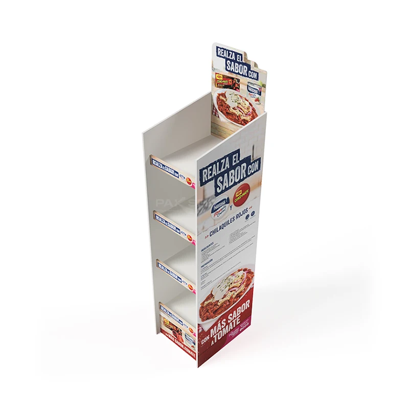Custom Eco-Friendly Foldable Cardboard Free Standing Cosmetics Rack Makeup Tester Display Stand