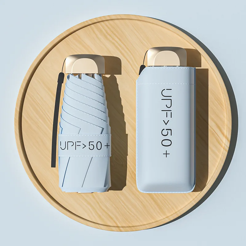 Custom Logo Printing Wholesale Polyester Pongee Travel Windproof Branded UV Mini Pocket Umbrellas
