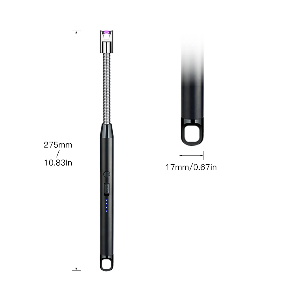 Custom Wholesale Long Stick Flameless Plasma Candle Lighter Flexible Rechargeable Electric Arc