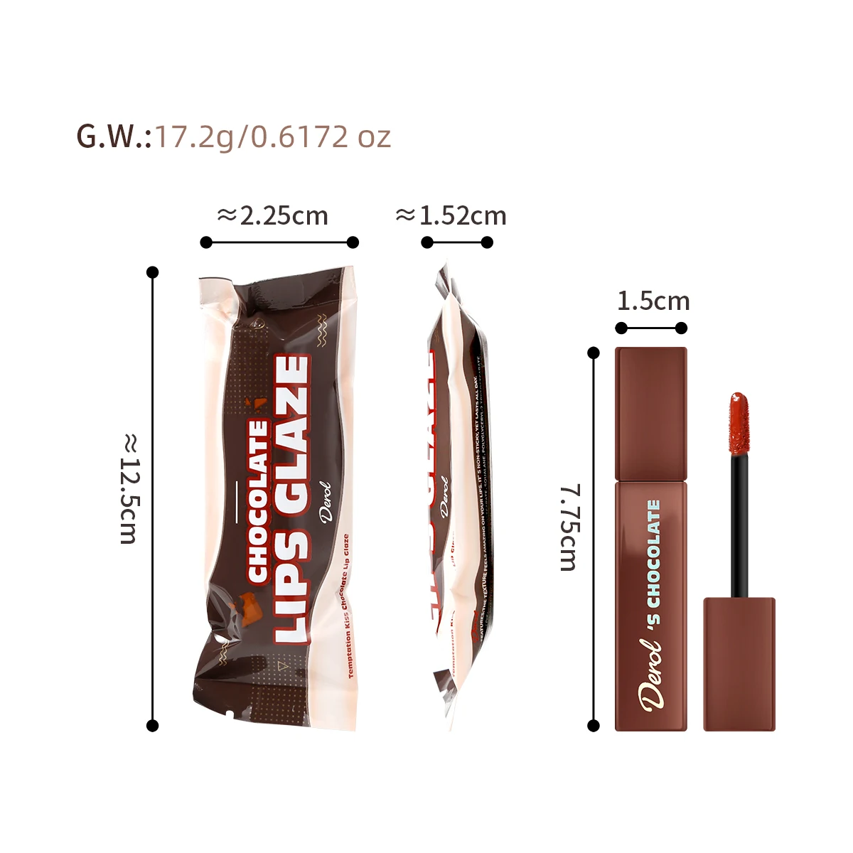 DEROL Matte Liquid Lipstick Waterproof Chocolate Lip Glaze Velvet Long Lasting Lip Gloss Tint Lip Glaze Lipstick Set Cosmetic
