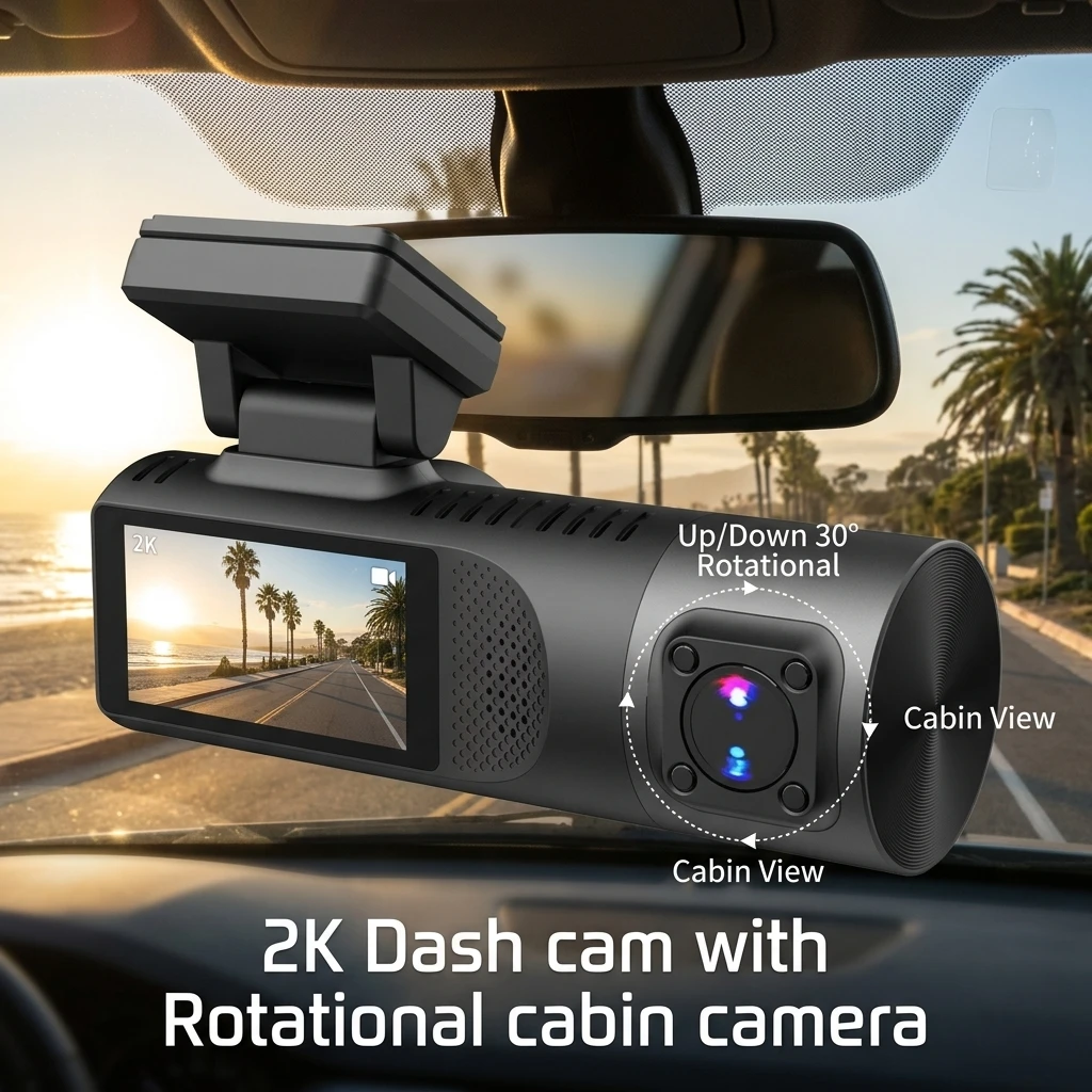 Factory Direct 3 Channel 1440P Dash Cam with WiFi Loop Recording Car Recorder for Cars