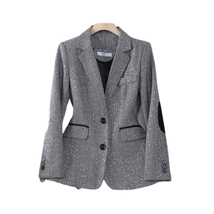 Women's Professional Attire Blazer Anti-Wrinkle V-Neck Worsted Fabric High-end Manager Work Uniform Interview Formal Suit