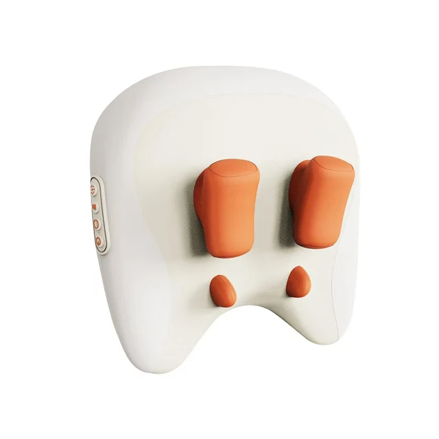 Electric Shiatsu Vibration Neck & Shoulder Pillow Kneading Pressing Features for Body Massager for Home & Car Use