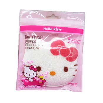 Premium Quality Cartoon Face Puffs Irregular Shape Face Puffs Pink Face Cleansing Puff Embossing Process for Facial Cleaning