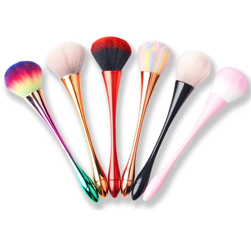 Powder Soft Cleaning Gradient Handle Glitter UV Gel Makeup Blush Concealer Nail Art Dust Slim Waist Brush Remover Brushes