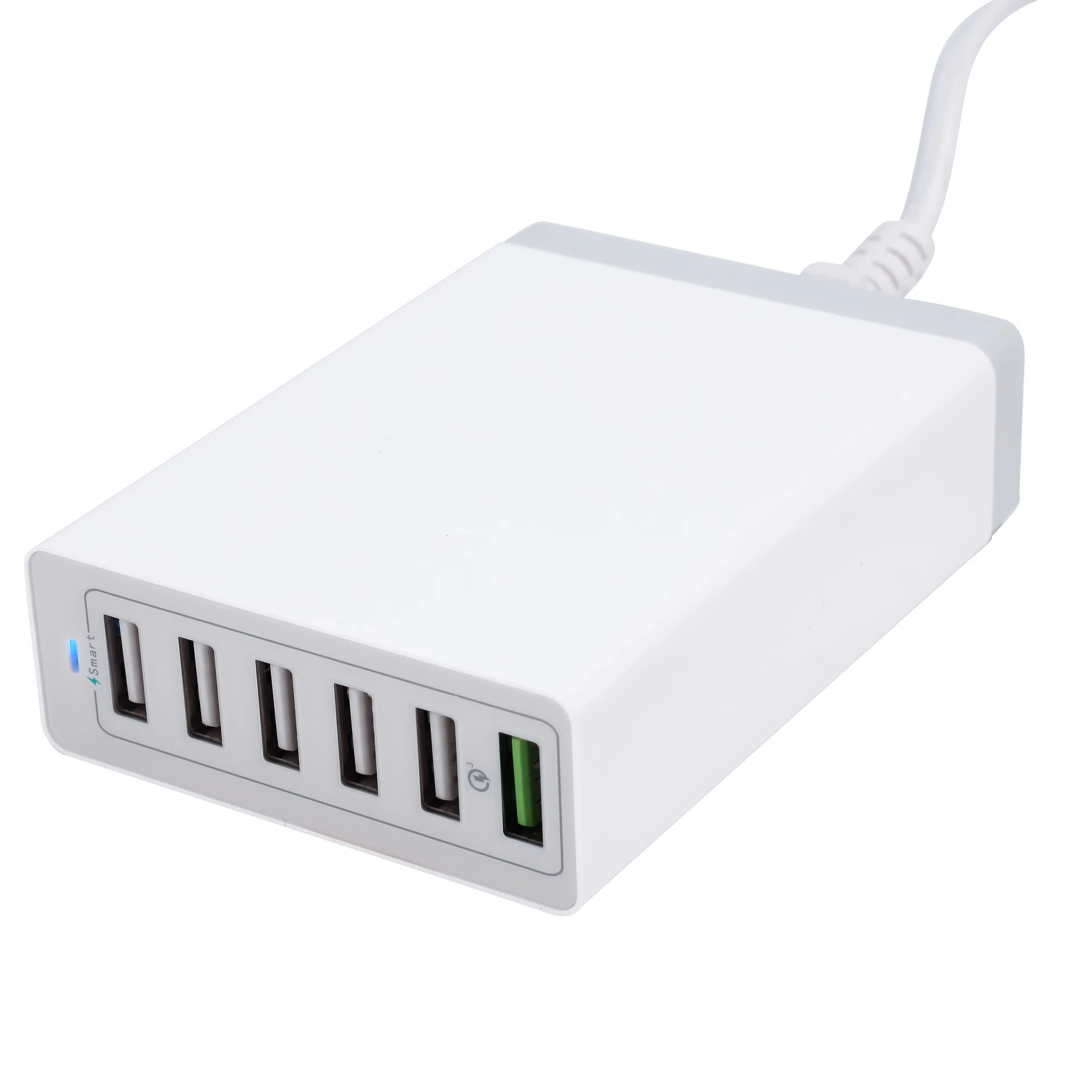 50W 10A Multi Port USB Quick Charger with Smart Technology 6 port Travel Charger For Mobile Phone and Tablet