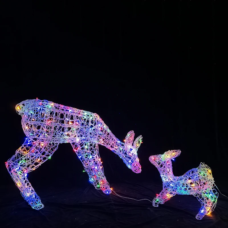 Рождественская декоративная фигурка в помещении и на улице, светодиодная подсветка в виде оленя, водонепроницаемая подсветка для дома и улицы, двора, праздничный декор для газона