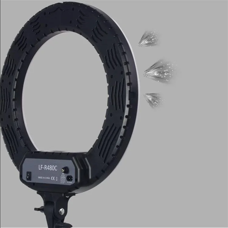LF-R480C 18'' Led pink Ring Light Photographic Lighting 3200-5800K 100W Ring Lamp Tripod & Mirror for Phone Camera Video