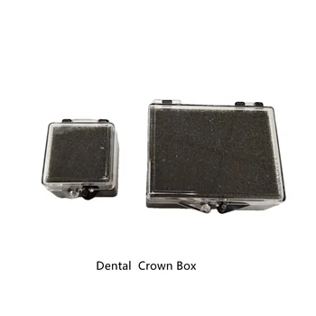 Black 2 inches Dental Lab Denture Packaging Plastic Box with Foam for Single Crowns Bridge
