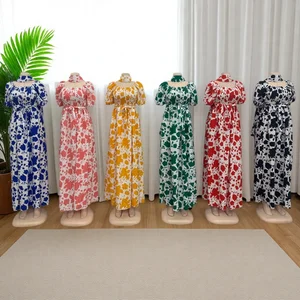 New Wholesale Women Traditional Ethnic African Clothing Printing Muslim Casual Dress