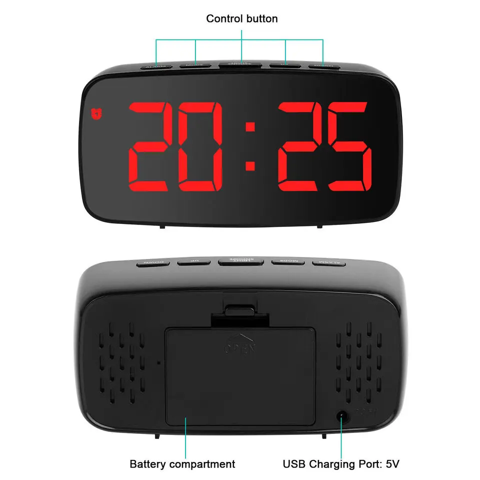 Wholesale Led Digital Electronic Snooze Wake up Mirror Smart Digital Desktop Home Table Clock