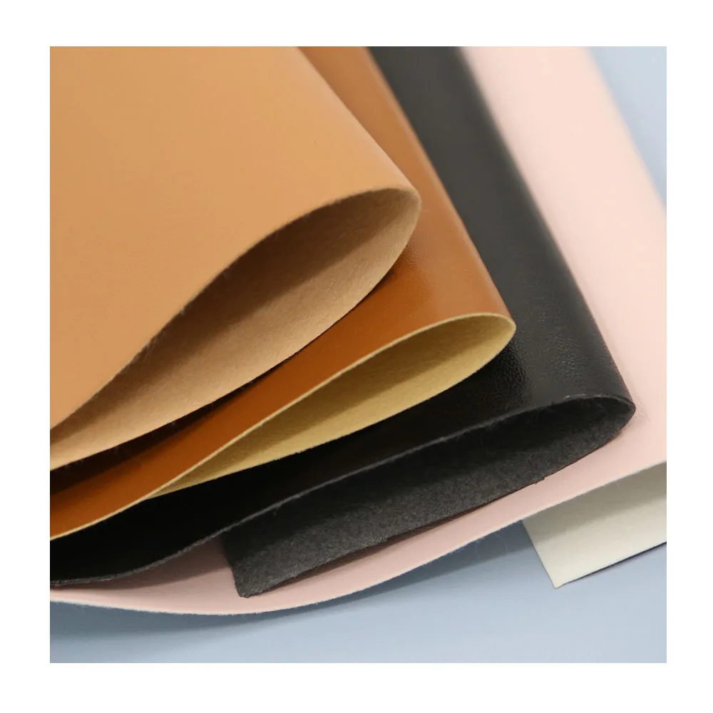 R61 Nonwoven PU Synthetic Embossed Faux Leather for Shoe Lining Material