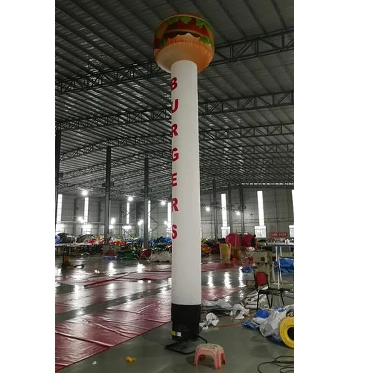 Burger Shop Fast Food Advertising Customized Inflatable One Leg air Dancer with Blower for Sale