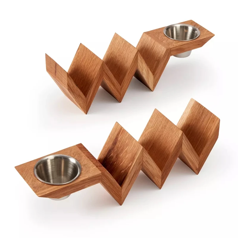 bamboo wood taco holder stand serving