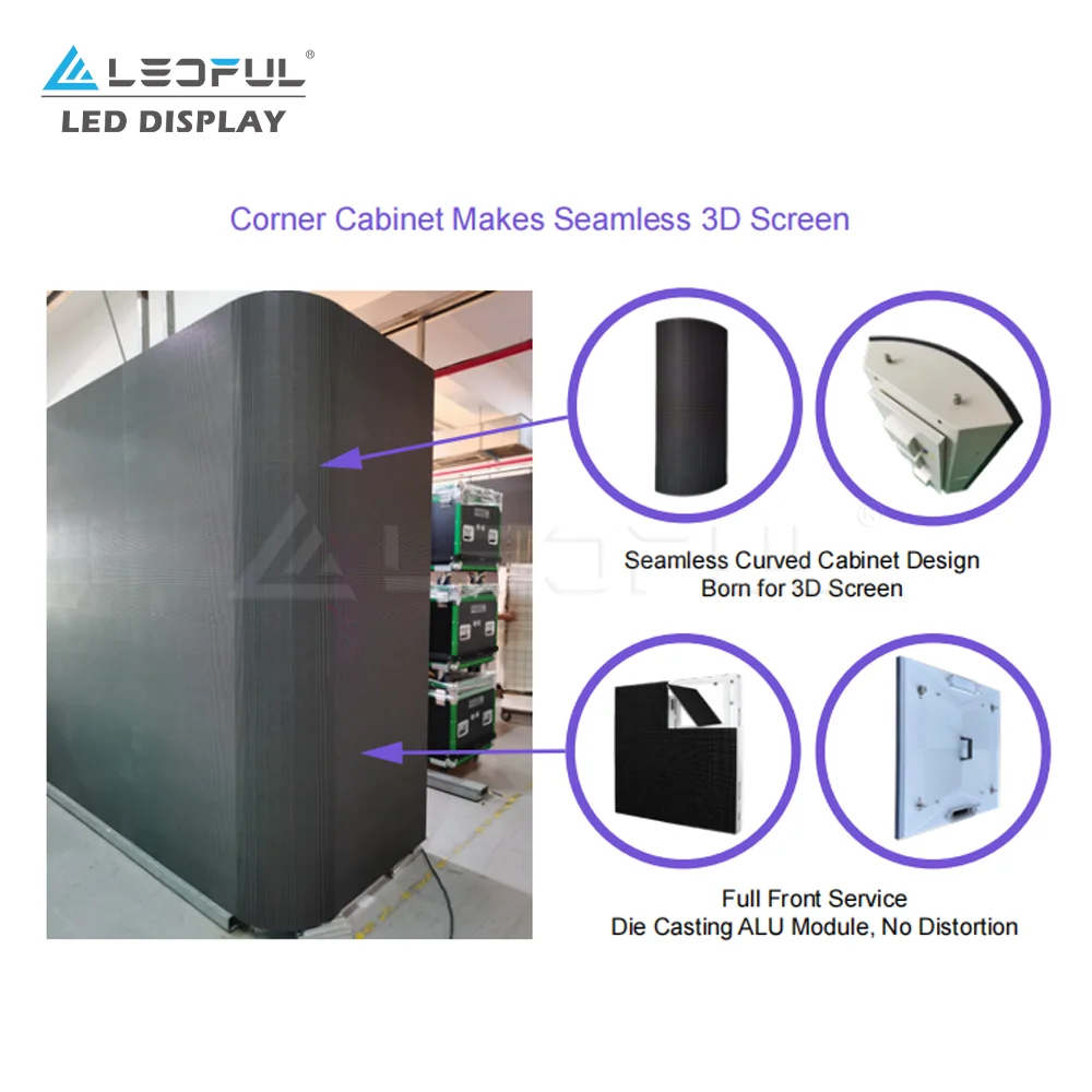 250x250 LED Module Customized High Brightness P3.9 P2.9 P2.6 P1.9 Small Pitch UHD 3D Outdoor Commercial Advertising LED Display