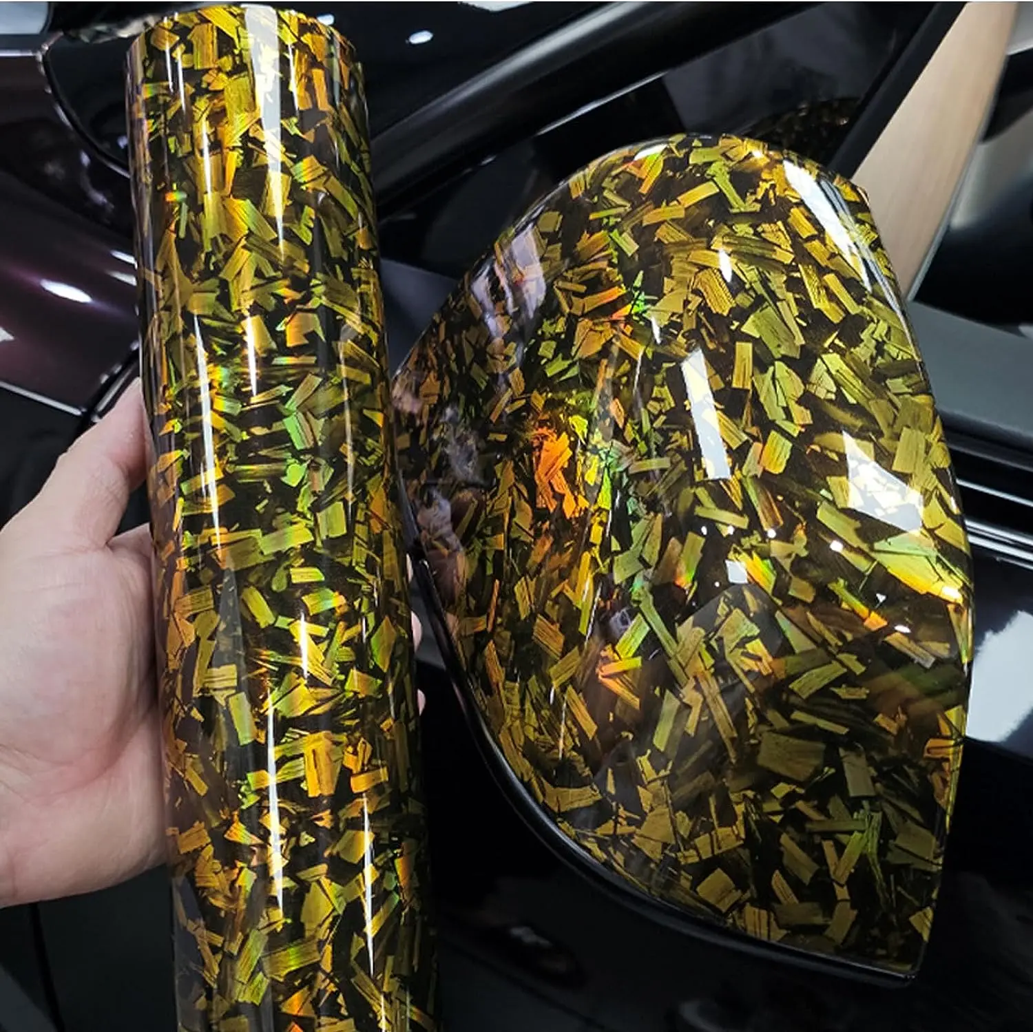 Air Bubble Free Car Wrap Vinyl - Laser Holographic Carbon Fiber