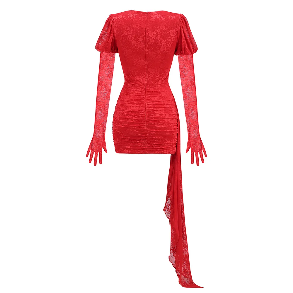 knee length dresses for ladies Hooded Long Sleeve Maxi Dress in Fire Red - 8 main image 1