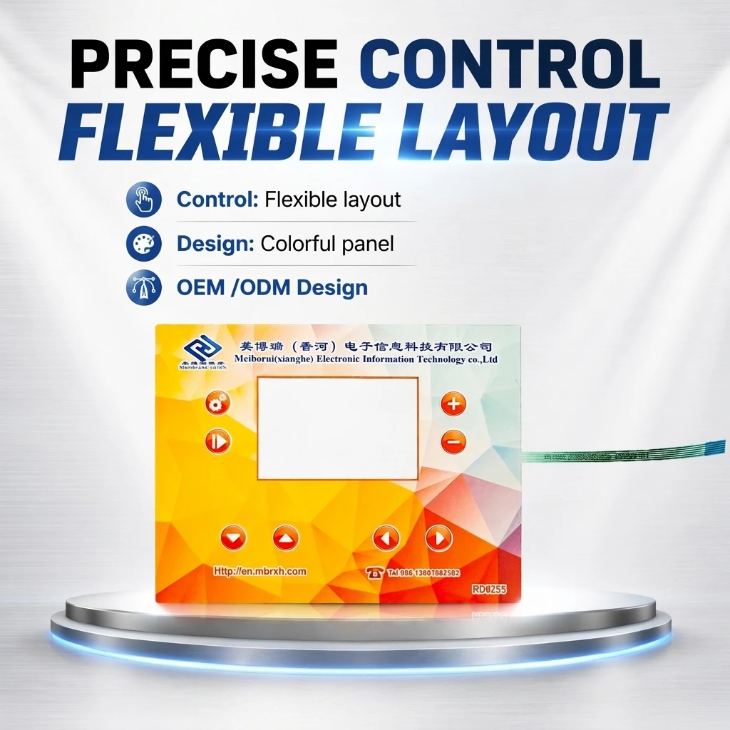 Embossed Tactile Button Membrane Keypad with F150 PET Graphic Overlay