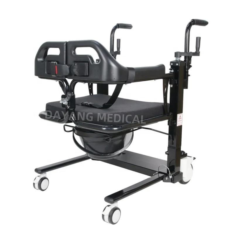 Heavy Duty Manual Patient Hoist Disabled Nursing Transfer Lift Toilet Transport Chair Commode Heavy Duty Manual Walker Rollator