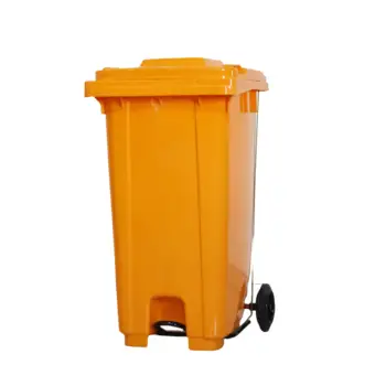 240L garden plastic dustbin foot pedal trash bin garbage can