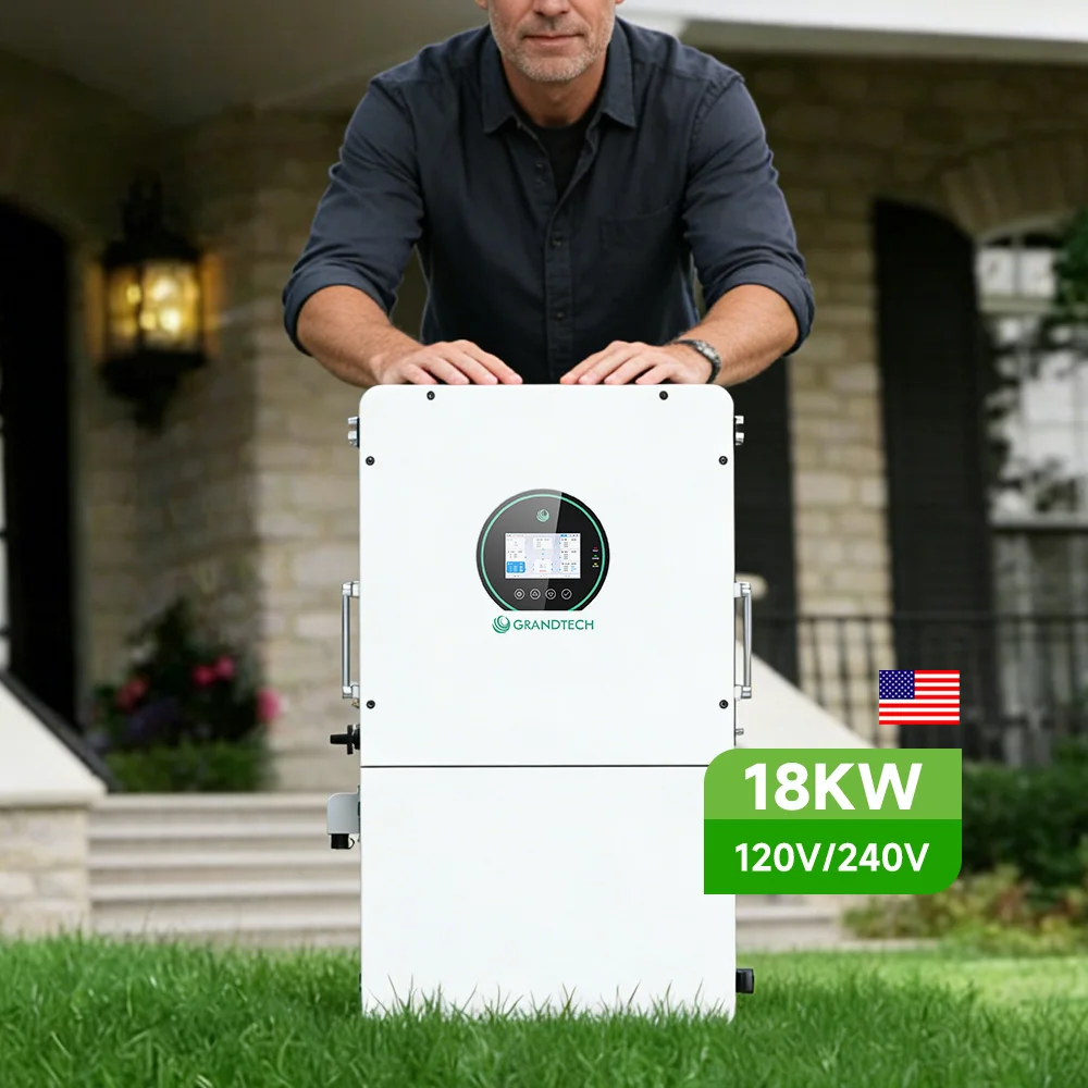 عاكس شمسي هجين من شركة SRNE وفق المعيار الأمريكي، متوفر في المخزون، بسعة 18 كيلوواط و15 كيلوواط، 48 فولت، ثنائي الطور، 240 فولت و120 فولت، يدعم التشغيل المتوازي، ذو موجة جيبية نقية، عاكس شمسي متكامل (All-in-One)