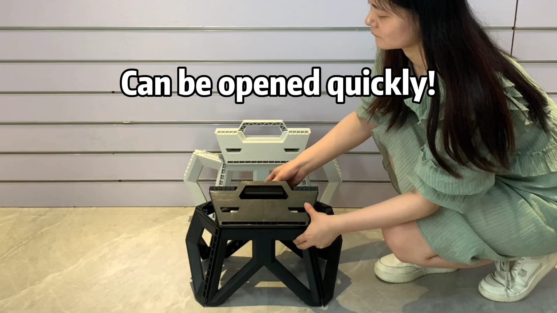 Premium Heavy Duty Folding Collapsible Camping Step Stool Plastic Portable Chairs For Fishing