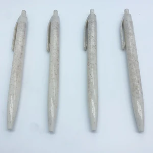 Hot Selling Eco Friendly  Business Promotional Plastic Ball Pen With Custom Logo Office Supplies Click Wheat Straw Ballpoint Pen