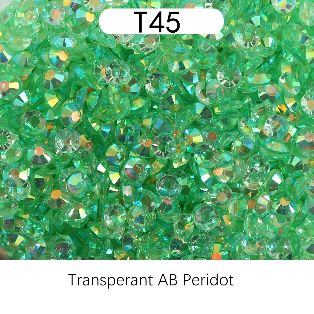 New Jelly Transparent AB Resin Rhinestones Wholesale Bulk Big Pack Flat  Back Rhinestone