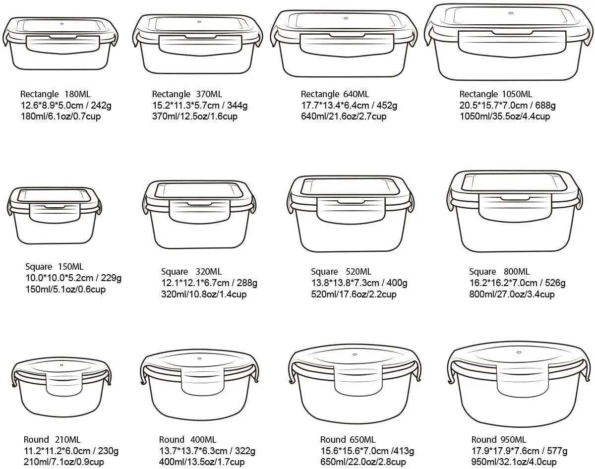 Takeaway Food Container Kitchen Containers Glass Lunch Box For Kids