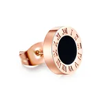 Earring Earrings Fashion Couple Models Unique Stainless Steel Roman Numerals Rose Gold Earring