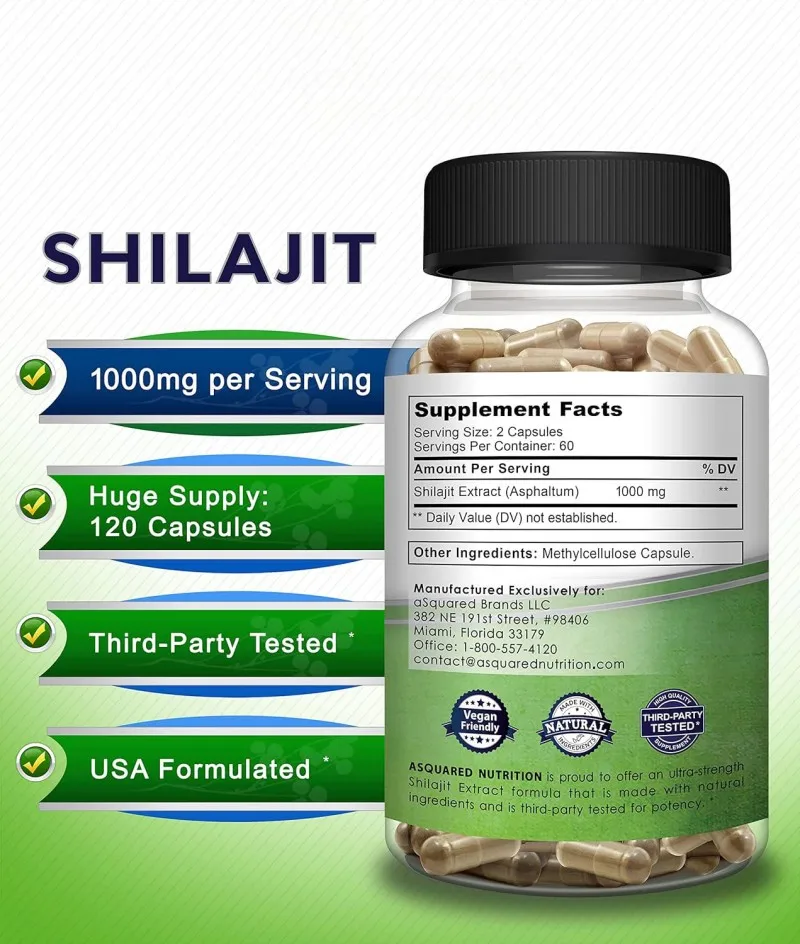 Shilajit Capsules Pure Shilajit Extract Supplement And Powder Complex ...