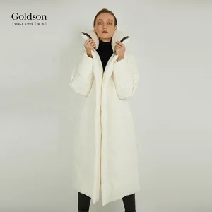Women's Winter Formal Wool Down Proof Coats Polyester Blend White Long Sleeve Winter Coats
