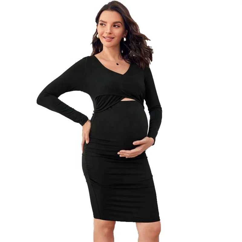 black breastfeeding dress