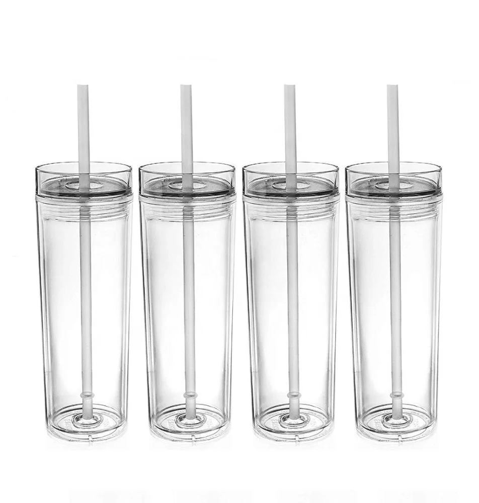 Factory Customized 16oz Double Wall Acrylic Tumbler Clear Plastic Cup with  Lid and Straw - China Double Plastic Cup and Plastic Straw Cup price