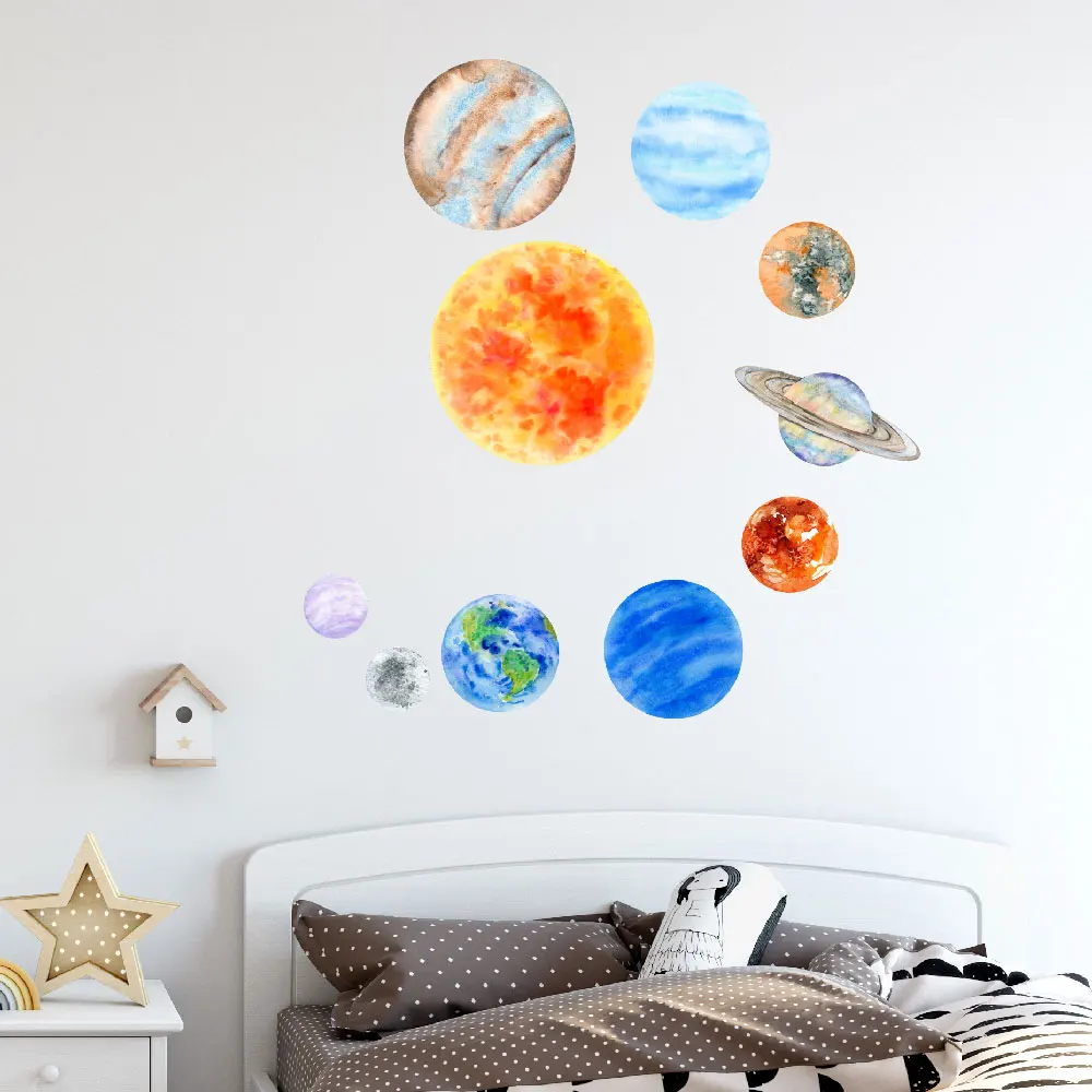 Glow In The Dark Watercolor Planets Bright Solar System Wall Stickers 10 Luminous Ceiling Decals For Kids Bedroom Room Buy Solar System Stickers Luminous Ceiling Decals Solar System Wall Stickers Product On Alibaba Com .solar system, 4 glow in the dark paints, 21 glow in the dark ceiling & wall stickers & more. glow in the dark watercolor planets bright solar system wall stickers 10 luminous ceiling decals for kids bedroom room buy solar system
