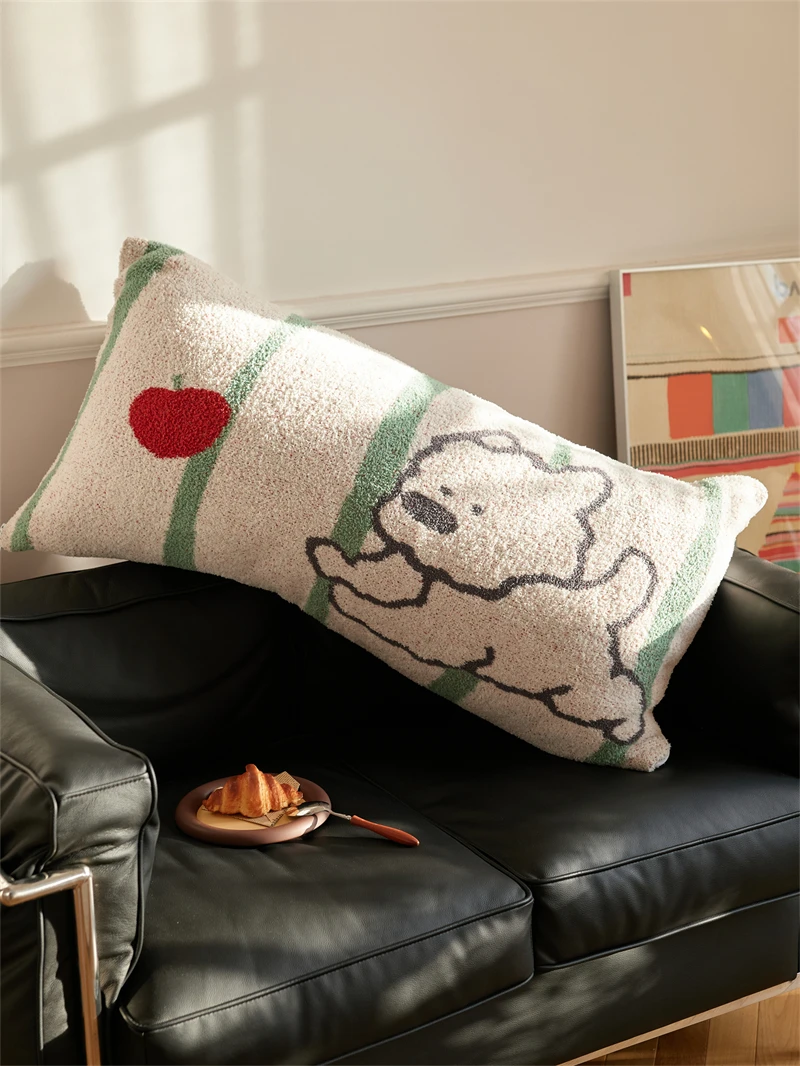 product krk 100 polyester cute dog jacquard knitted cushion cover for home decoration sofa  accept custom-60