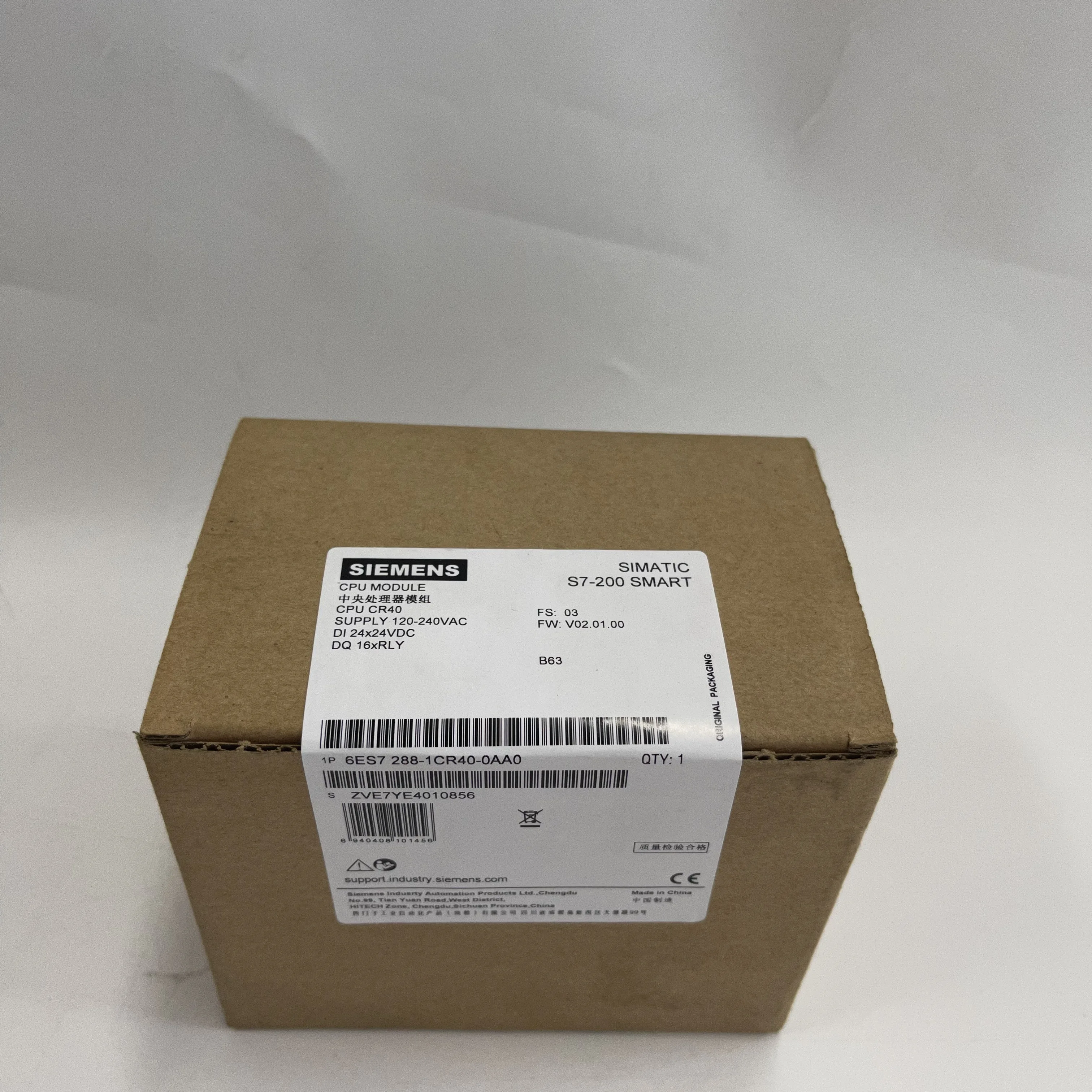 Siemens SIMATIC S7-200 SMART CPU Module 6ES7288-1CR40-0AA0