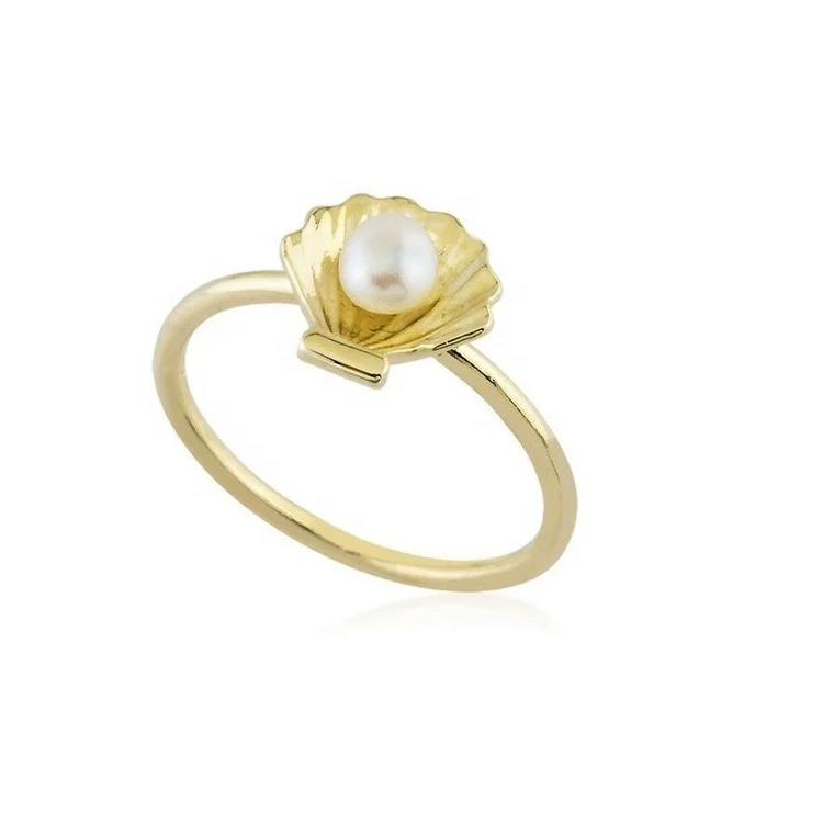 Anello di conchiglia di vongole delicate in acciaio inossidabile