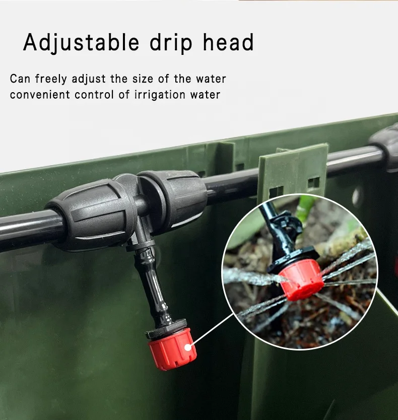 Vertical Planter Wall Irrigation System Automatic Irrigation Kit with Timer Drain Pipe Drip Irrigation Garden Wall Plant Pot
