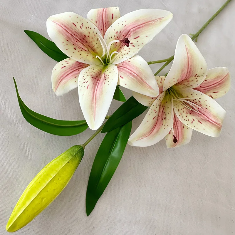 product jh factorys three headed silk lily flower wedding christmas and graduation decorative flower direct manufacturer supply-63